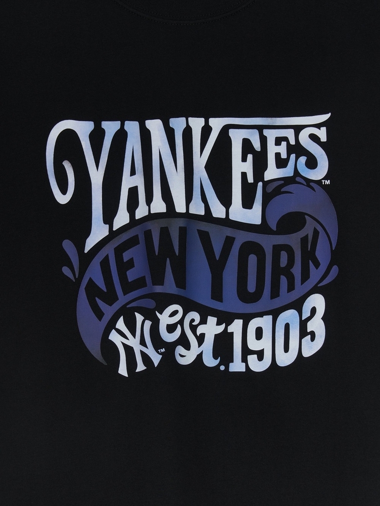 Áo Thun MLB Summer Letter Graphic Overfit Short Sleeve T-Shirt New York Yankees Black