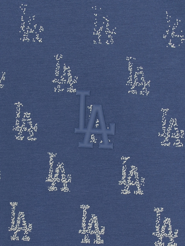 Áo Thun MLB Vintage Mono Full-Panel Pattern Overfit Short-Sleeve T-Shirt LA Dodgers Indigo