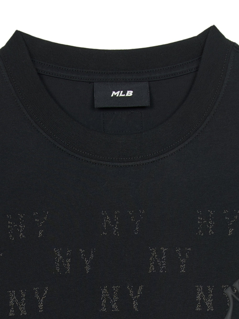 Áo Thun MLB Vintage Mono Full-Panel Pattern Overfit Short-Sleeve T-Shirt New York Yankees Black