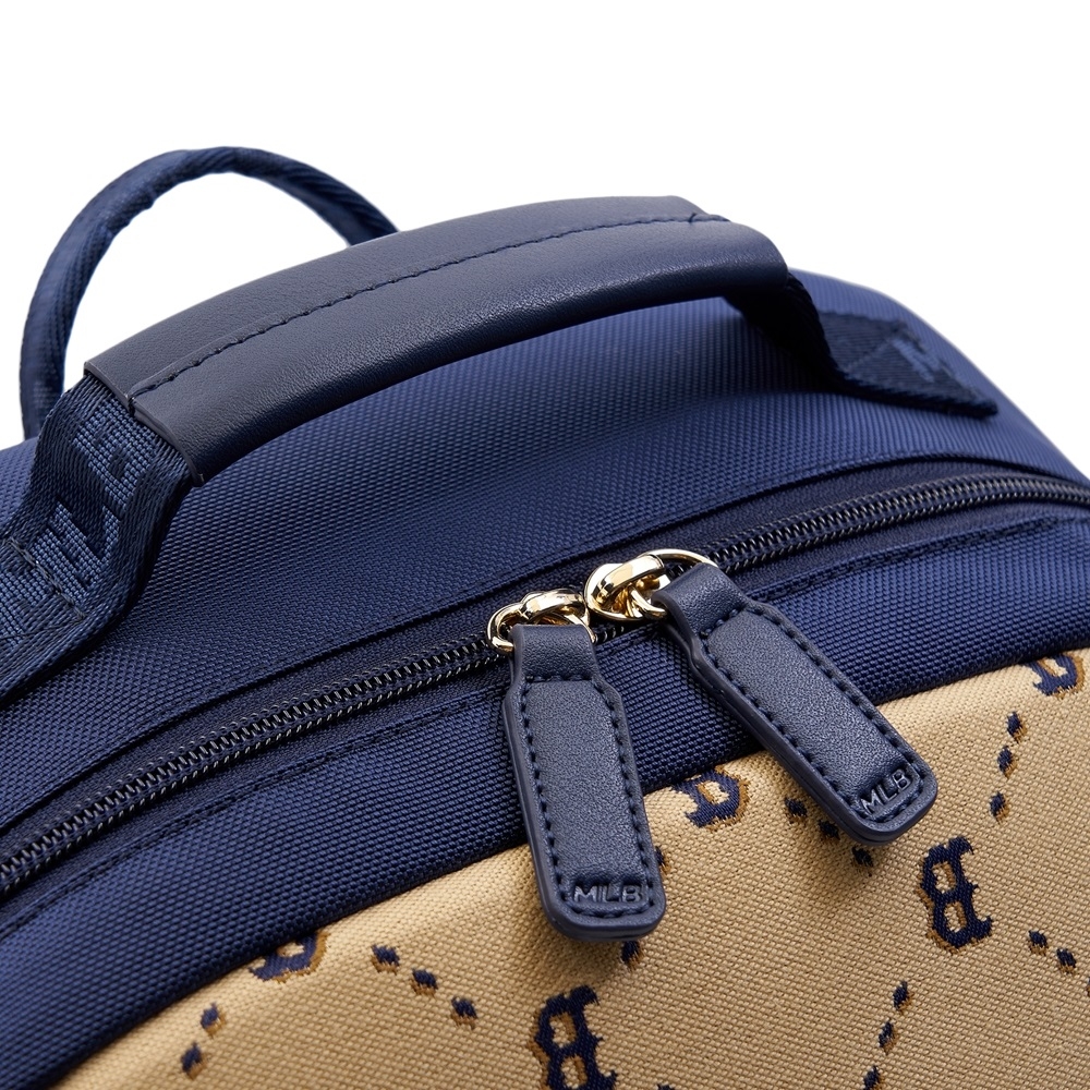 Balo MLB Korea Diamond Monogram Jacquard Cute Bear Boston Red Sox Beige