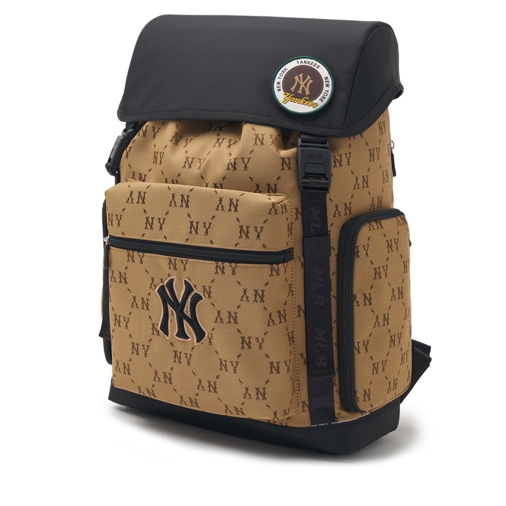 Balo MLB Korea Premium Outdoor Backpack New York Yankees Beige