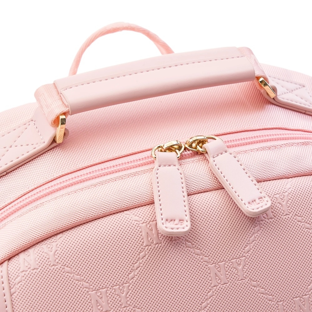 Balo MLB Korea [KIDS] Dia Mono Embossed School Bag New York Yankees Pink