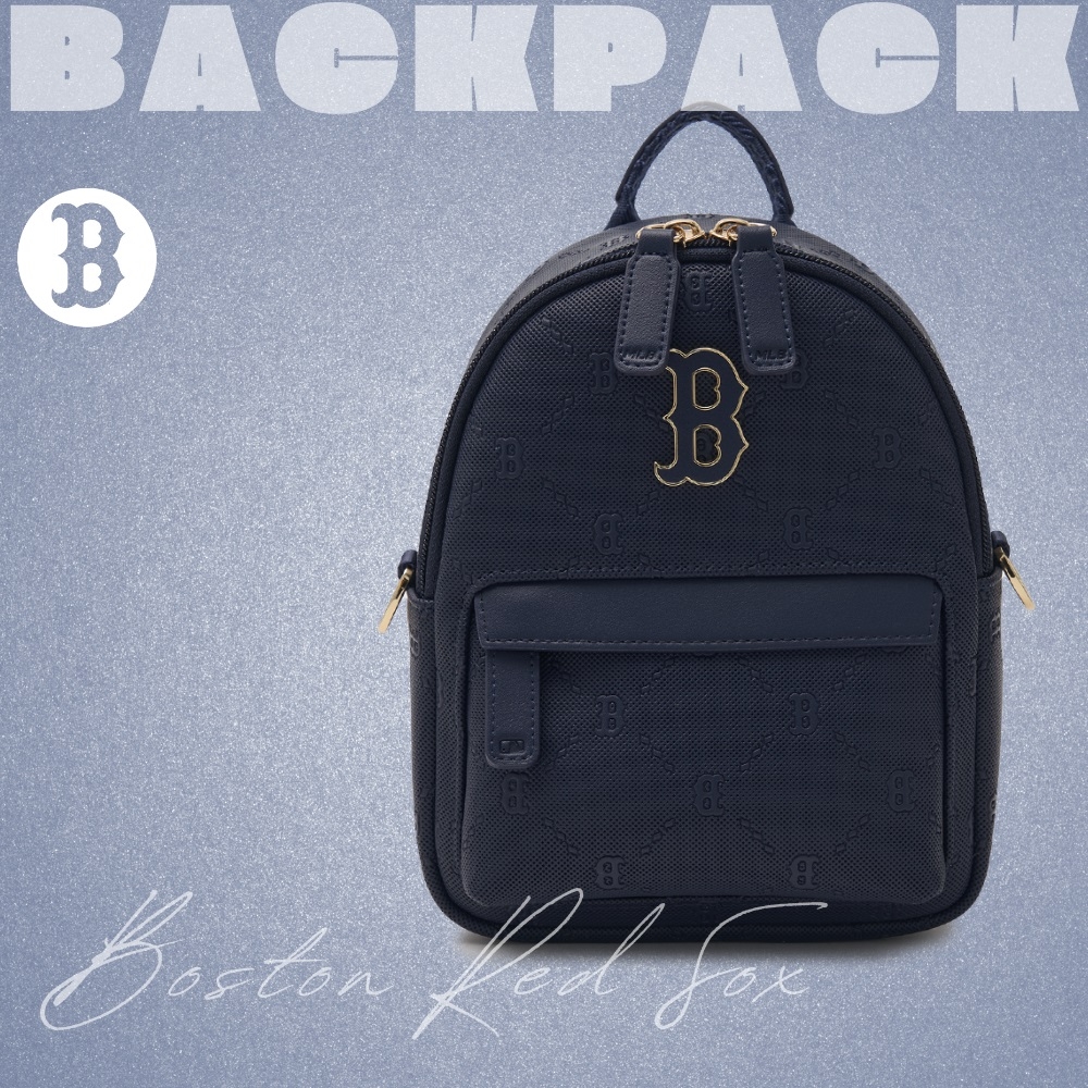 Balo MLB Korea [KIDS] Dia Mono PU Embossed Mini Backpack Boston Red Sox Navy