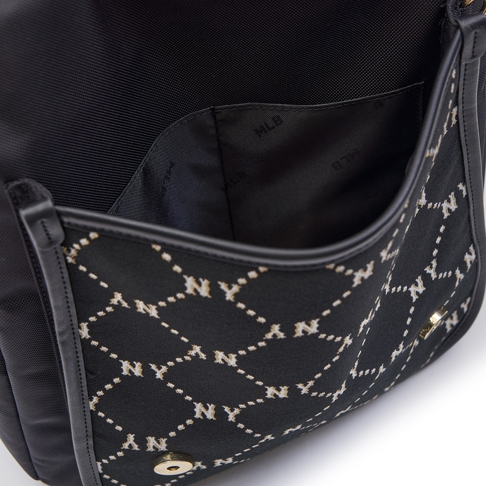 Balo MLB Korea Diamond Monogram Jacquard Cute Bear New York Yankees Black