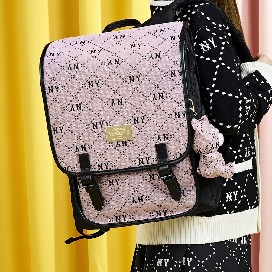 Balo MLB [KIDS] Diamond Monogram Backpack New York Yankees Pink
