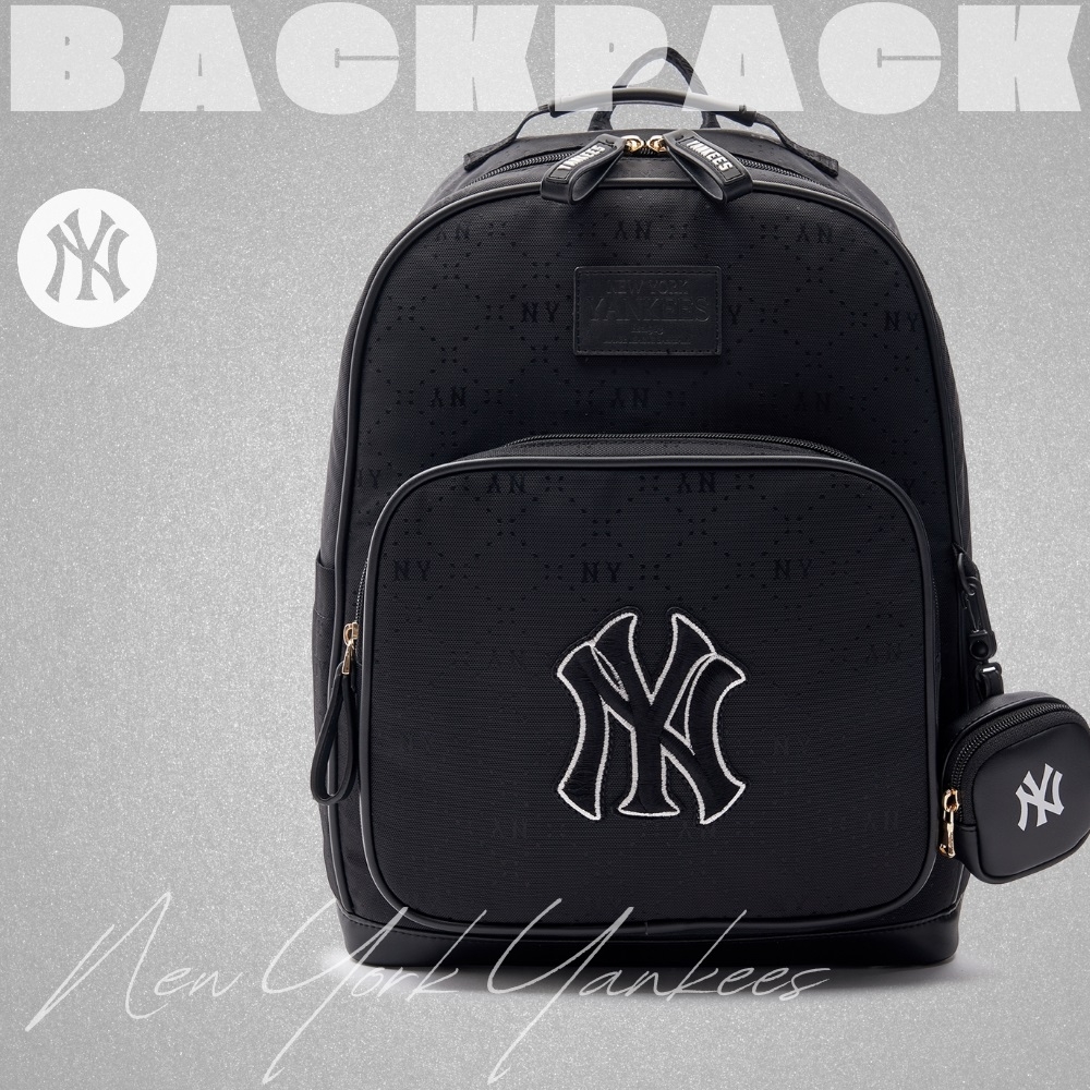 Balo MLB Korea Diamond Monogram Tone-Tone Jacquard New York Yankees Black