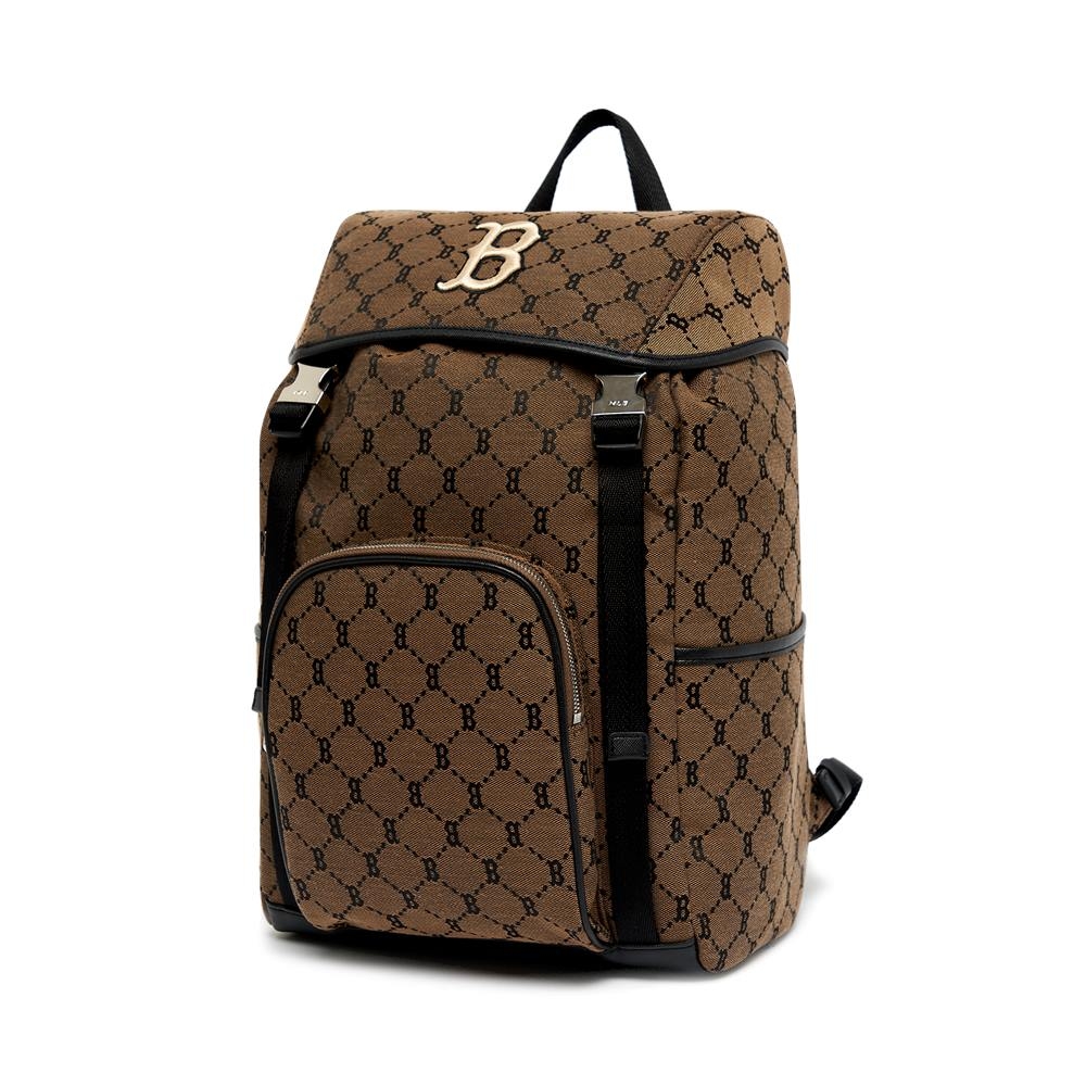 Balo MLB Korea Monogram Diamond Jacquard Boston Red Sox D.Beige