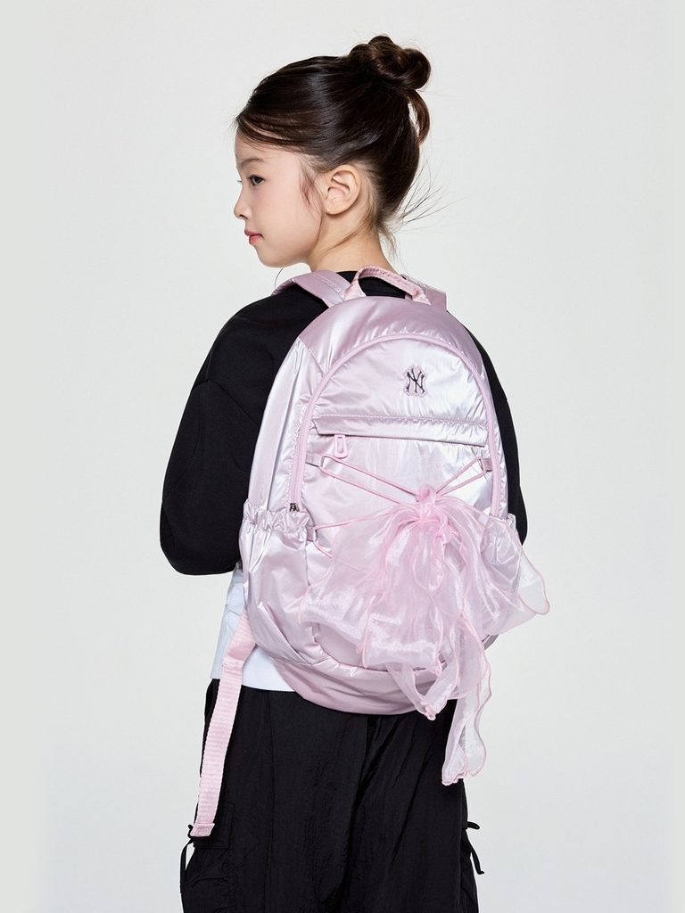 Balo MLB Girls' Lightweight Ribbon Backpack New York Yankees Pink