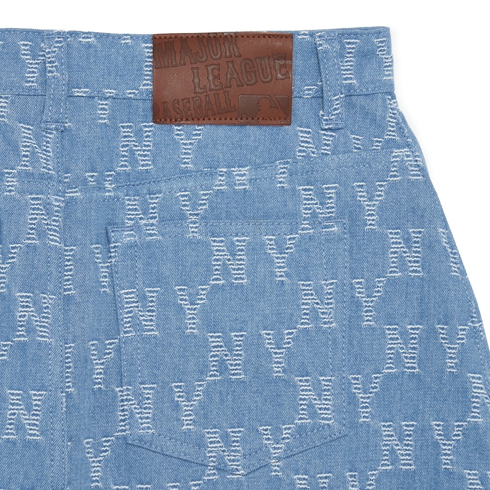 Váy MLB Women's Classic Monogram Jacquard Denim Skirt New York Yankees Indigo