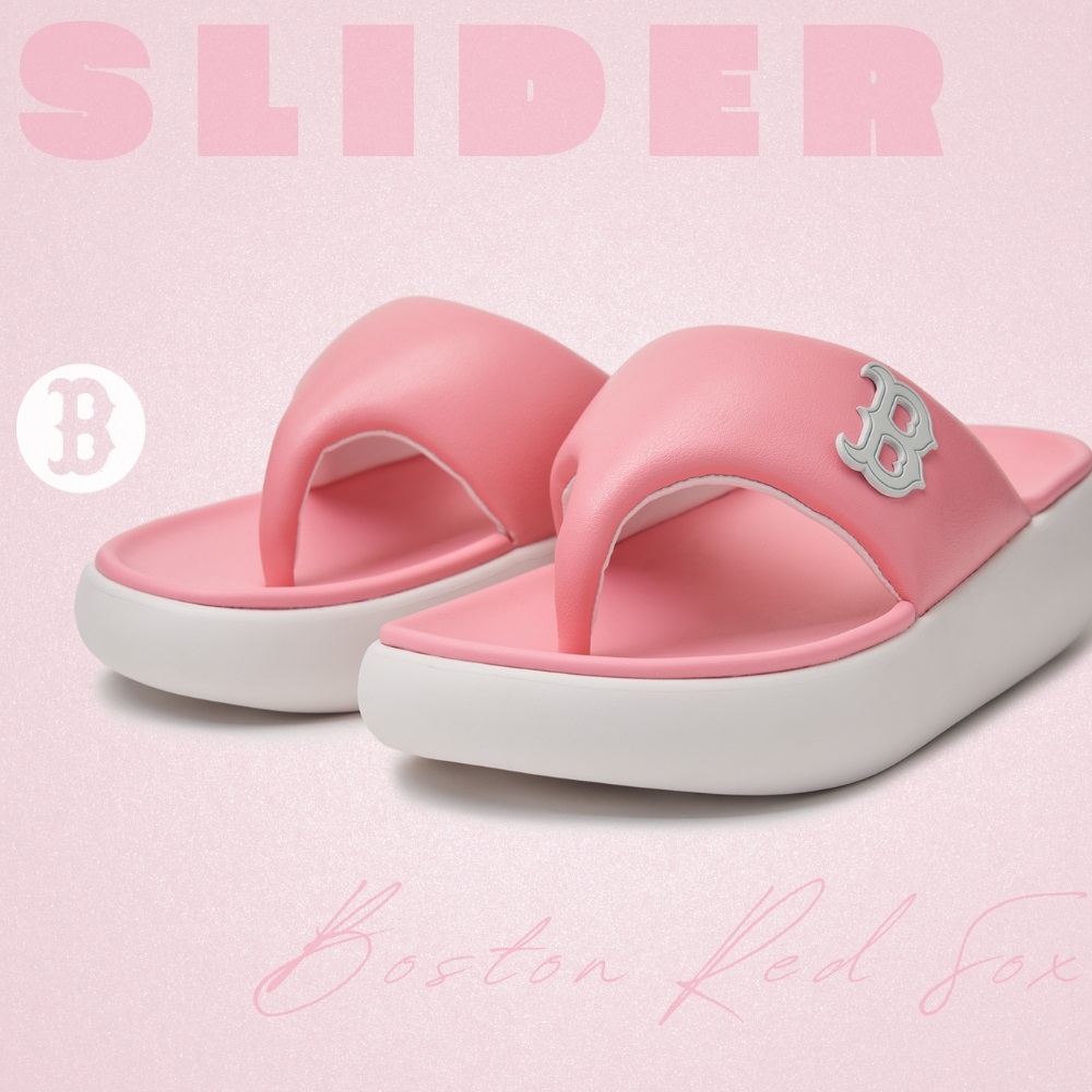 Dép MLB Korea Base Flip Flops Boston Rad Sox Pink