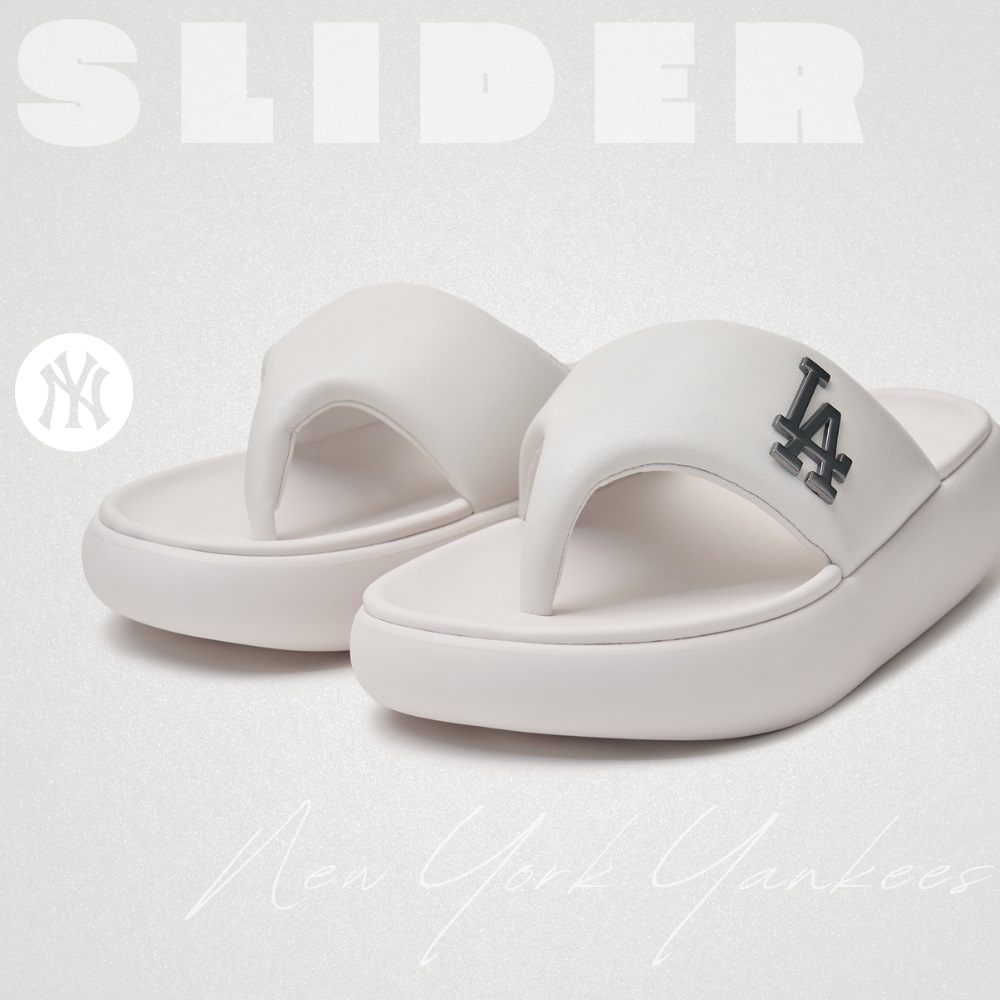 Dép MLB Korea Base Flip Flops LA Dodgers Ivory