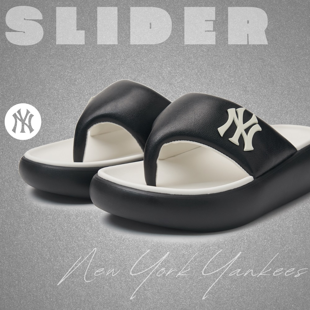 Dép MLB Korea Base Flip Flops New York Yankees Black