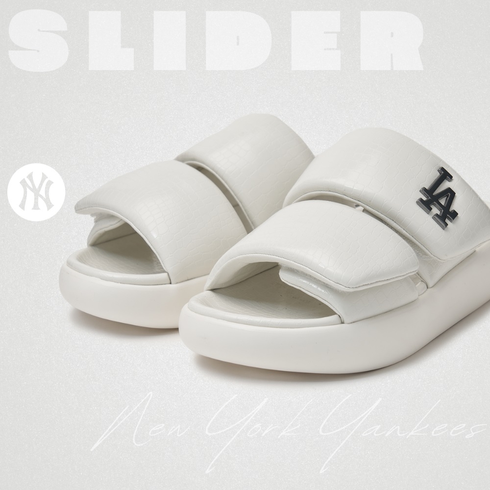 Dép MLB Korea Base Slide Lux LA Dodgers Ivory