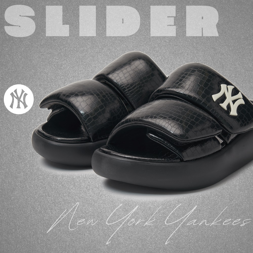 Dép MLB Korea Base Slide Lux New York Yankees Black