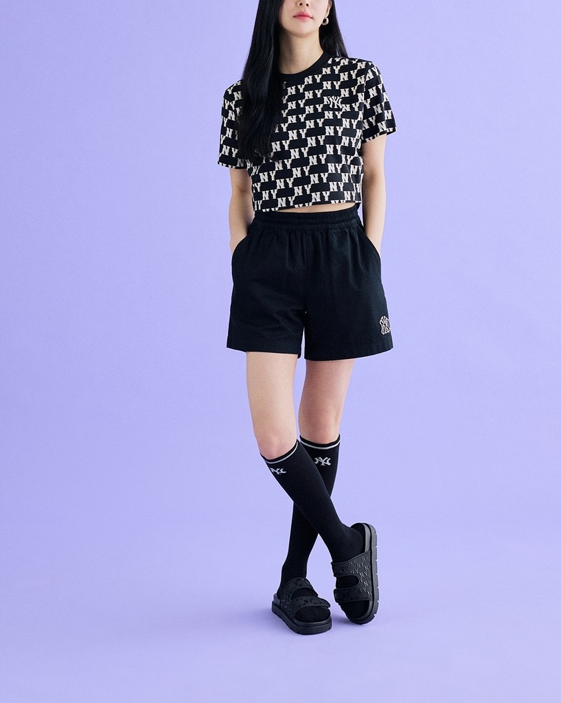 Dép MLB Chunky Bouncer Two Strap New York Yankees Black