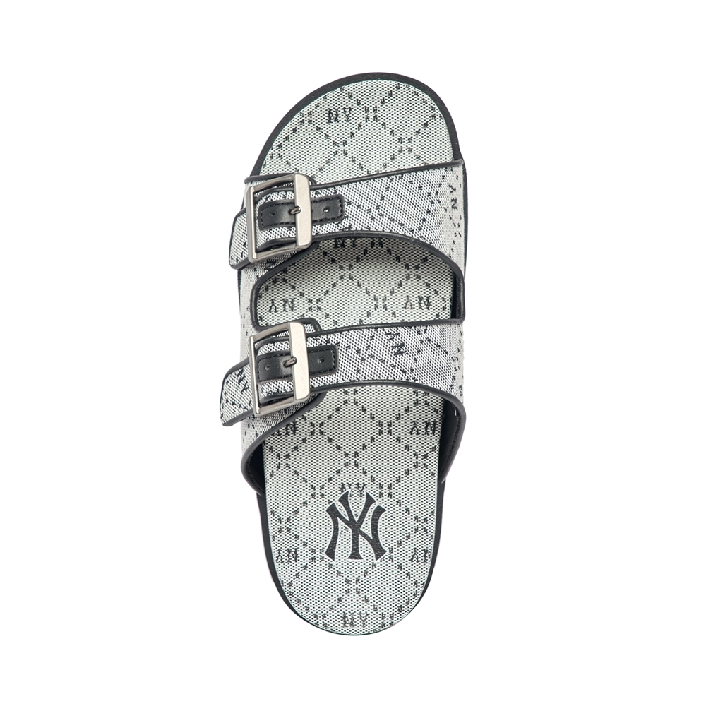 Dép MLB Double Slide Jacquard Diamond Monogram New York Yankees Black