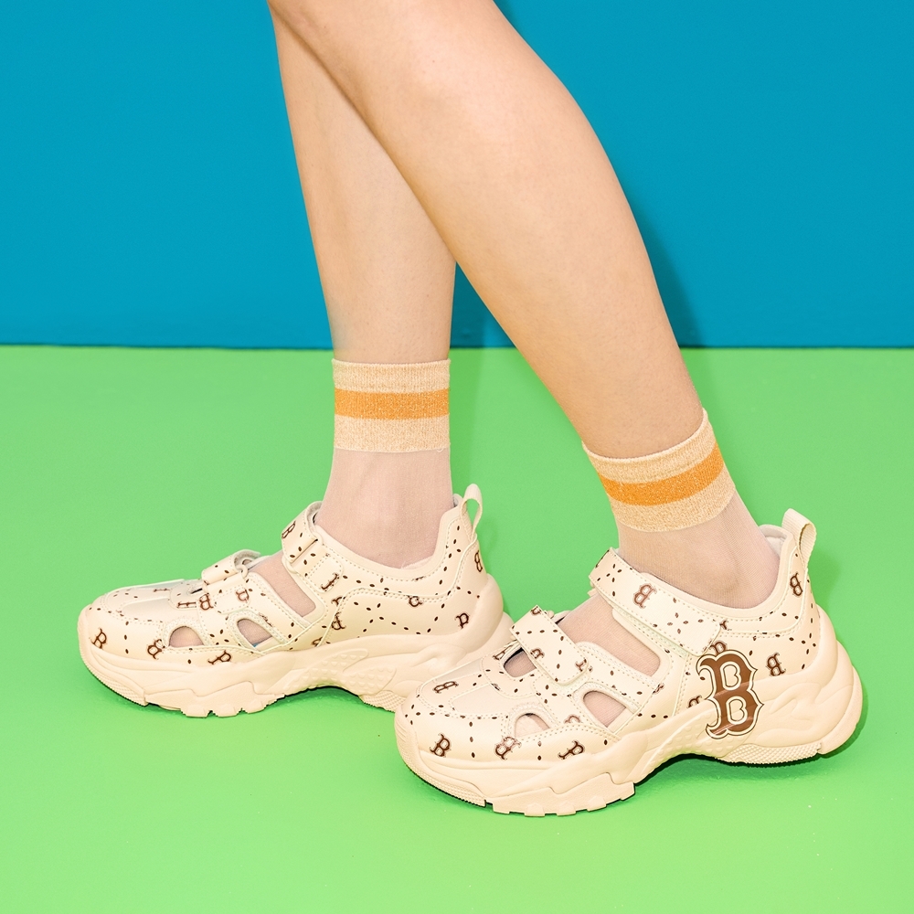 Sandals MLB BigBall Chunky Mask Diamond Monogram Boston Red Sox Cream