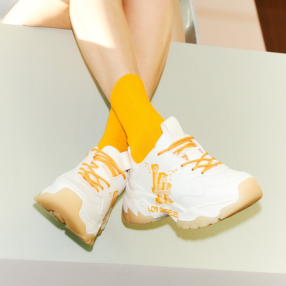 Giày MLB Bigball Chunky Pixel LA Dodgers Orange