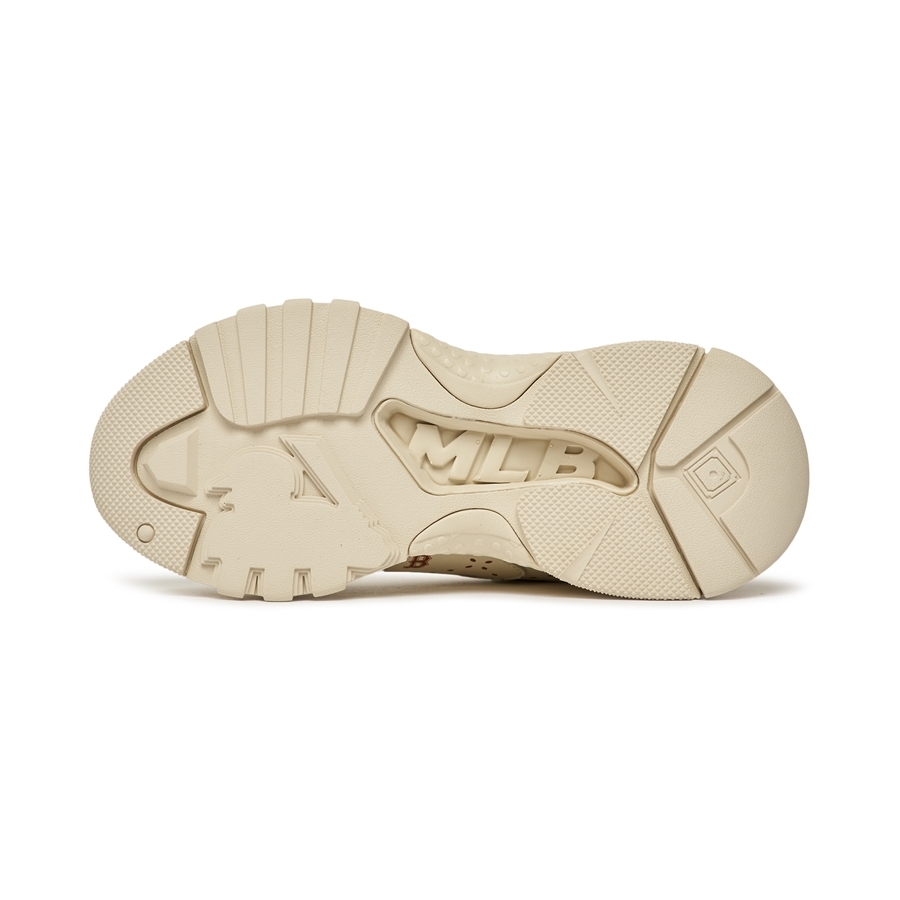 Giày MLB BigBall Chunky Saffiano Diamond Monogram Boston Red Sox Beige