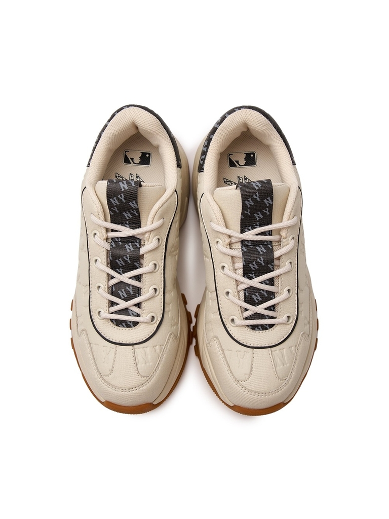 Giày MLB Korea BigBall Chunky Embo Mono New York Yankees Ivory