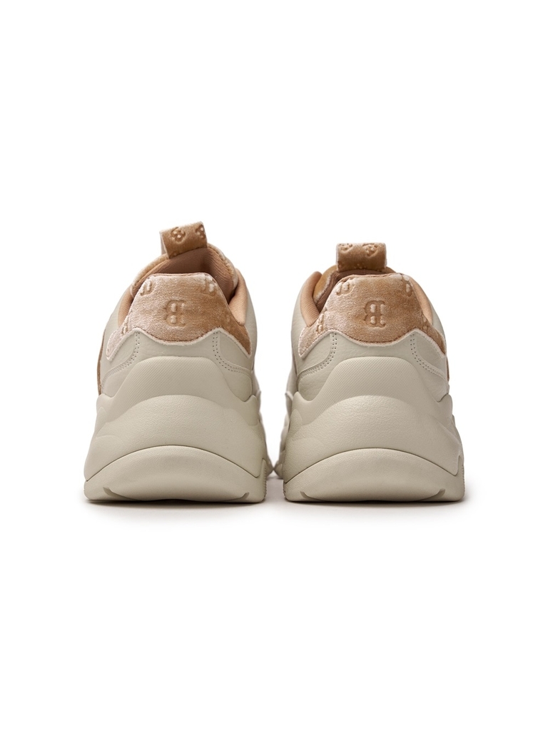 Giày MLB Korea BigBall Chunky Window Velvet Mono Boston Red Sox Brown