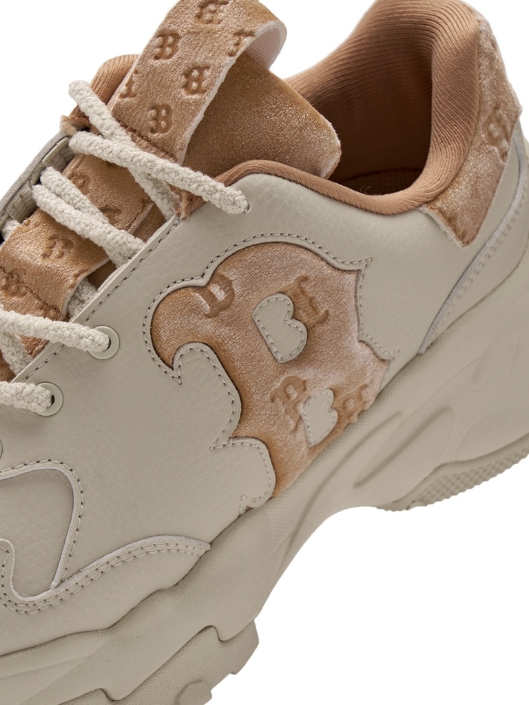 Giày MLB Korea BigBall Chunky Window Velvet Mono Boston Red Sox Brown