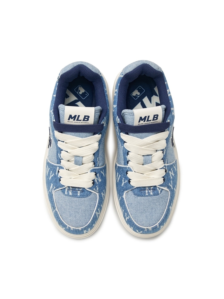 Giày MLB Korea Chunky Liner Denim Classic Mono New York Yankees Blue