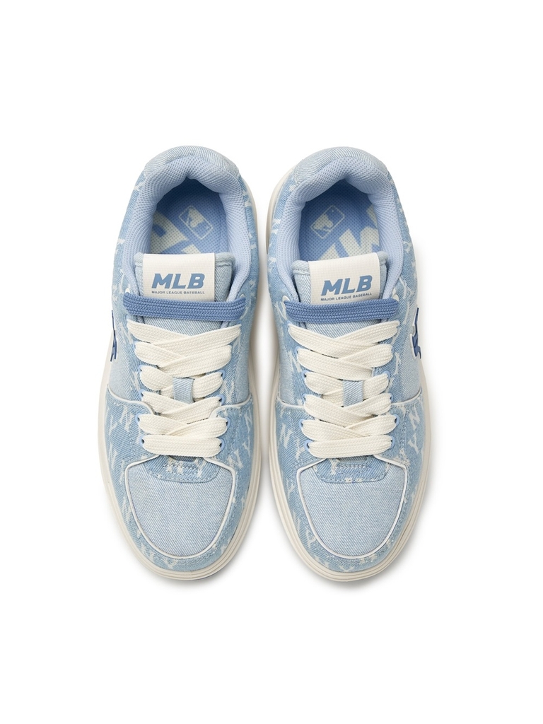 Giày MLB Korea Chunky Liner Denim Classic Mono New York Yankees Skyblue