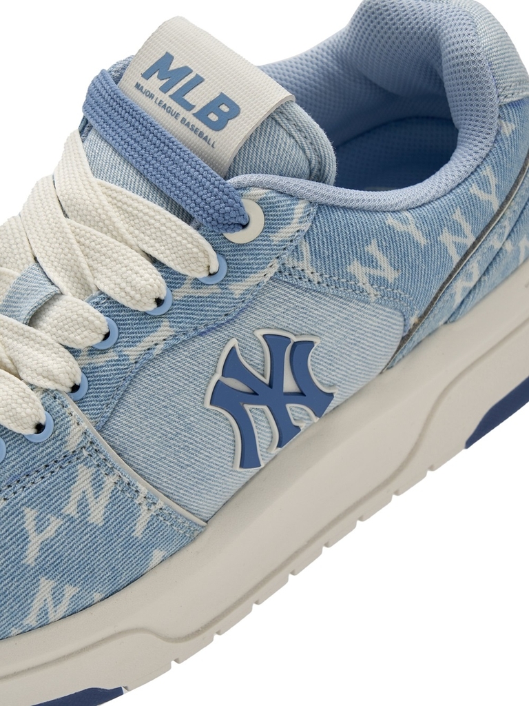 Giày MLB Korea Chunky Liner Denim Classic Mono New York Yankees Skyblue