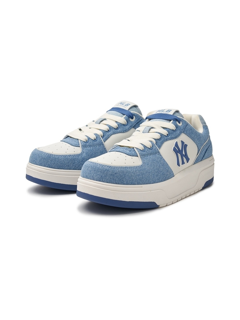 Giày MLB Korea Chunky Liner Denim Basic New York Yankees Blue