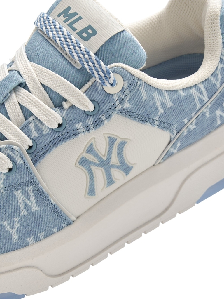 Giày MLB Korea Chunky Liner Denim Mono SL New York Yankees Blue