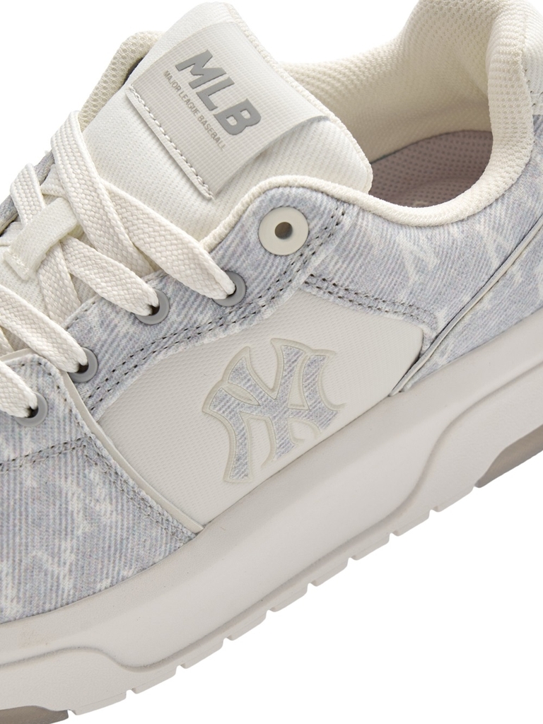 Giày MLB Korea Chunky Liner Denim Mono SL New York Yankees Grey