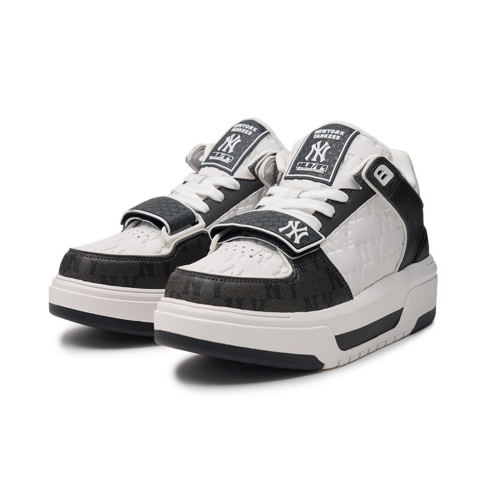 Giày MLB Cổ Cao Chunky Liner Mid Classic Monogram New York Yankees Black