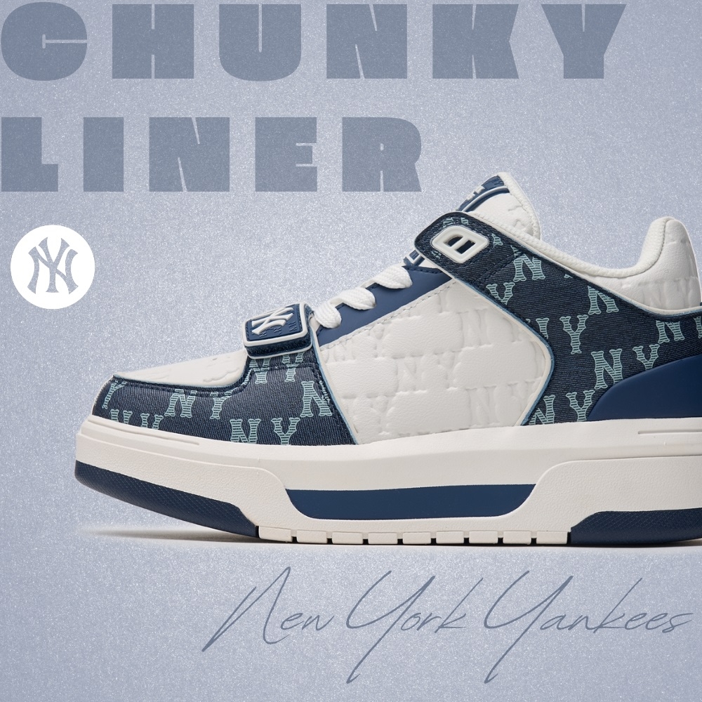 Giày MLB Cổ Cao Chunky Liner Mid Classic Monogram New York Yankees Navy