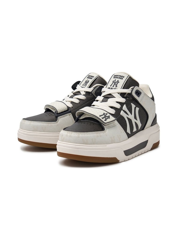 Giày MLB Cổ Cao Chunky Liner Mid Denim New York Yankees Grey