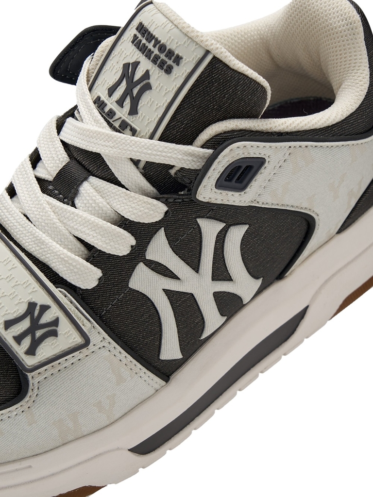 Giày MLB Cổ Cao Chunky Liner Mid Denim New York Yankees Grey