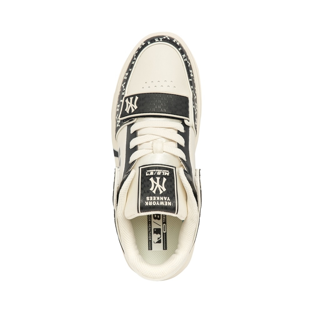 Giày MLB Cổ Cao Korea Chunky Liner Mid Classic Monogram New York Yankees Black