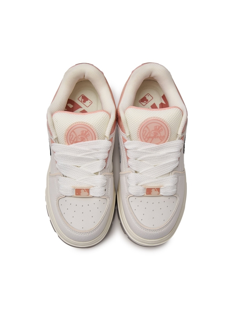 Giày MLB Korea Chunky Liner Wide Saffiano New York Yankees Pink