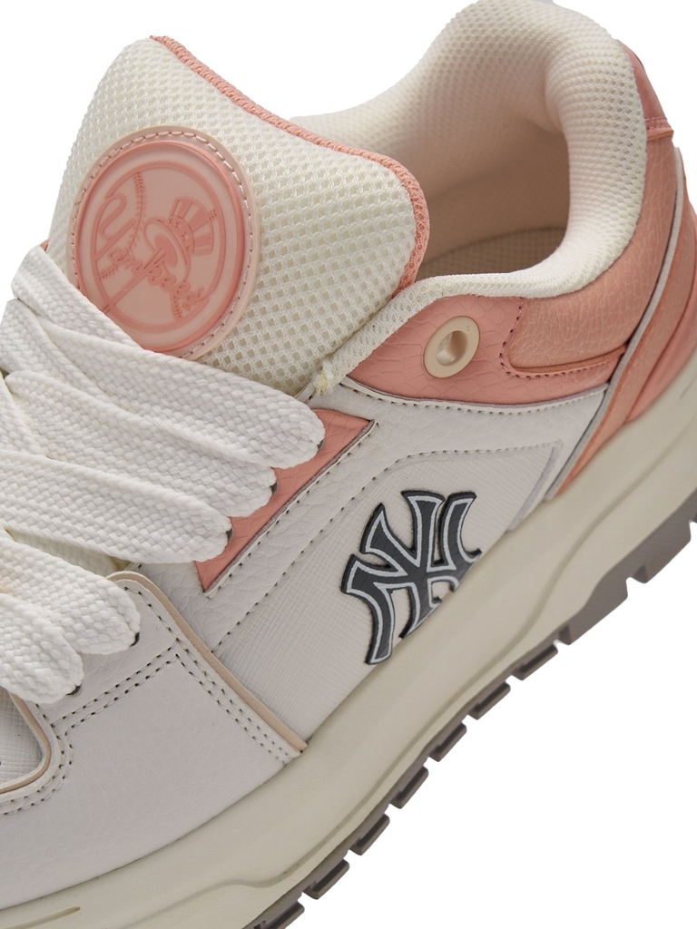 Giày MLB Korea Chunky Liner Wide Saffiano New York Yankees Pink