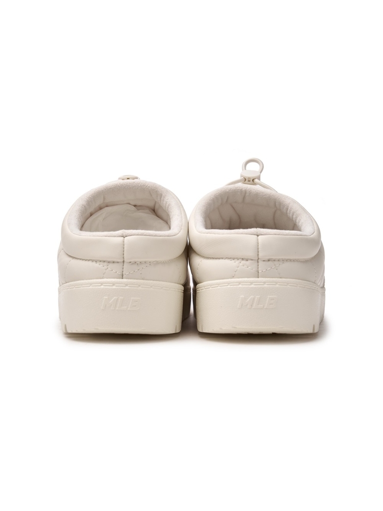 Giày MLB Korea Plush Quilted Mule LA Dodgers Cream