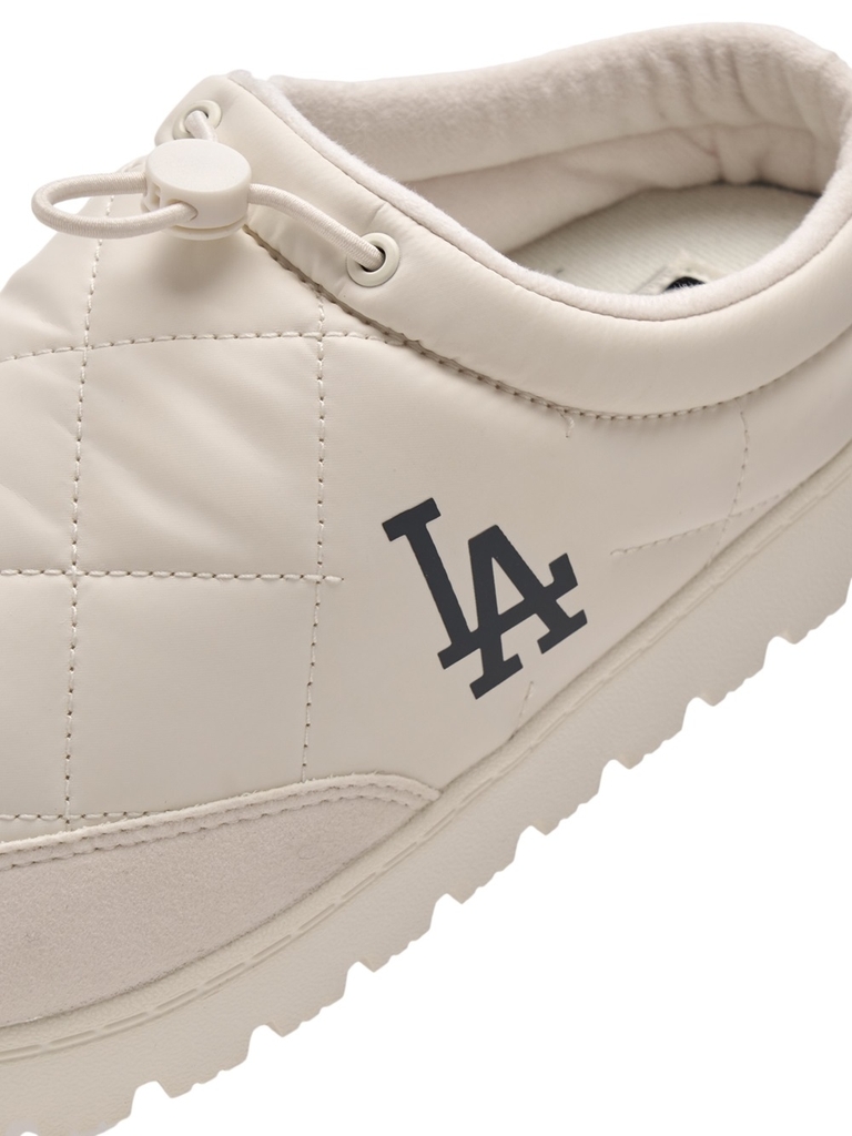 Giày MLB Korea Plush Quilted Mule LA Dodgers Cream