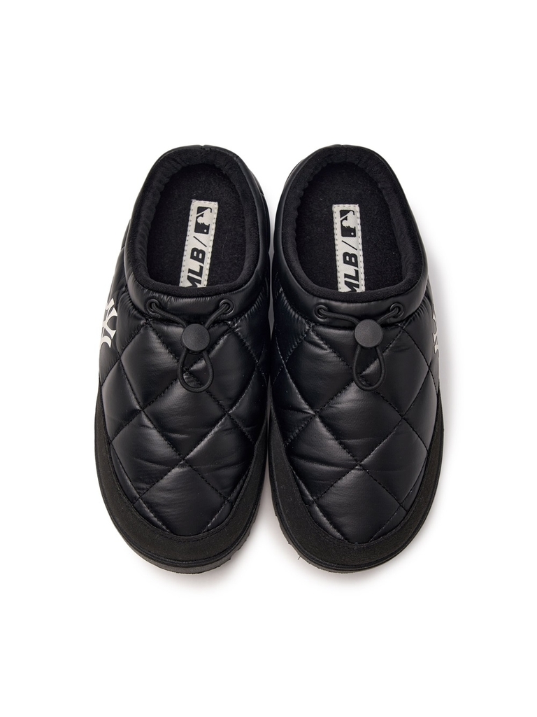Giày MLB Korea Plush Quilted Mule New York Yankees Black
