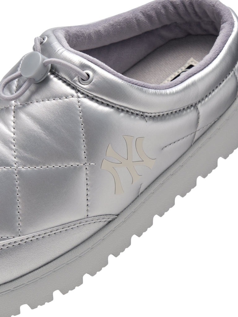 Giày MLB Korea Plush Quilted Mule New York Yankees Grey
