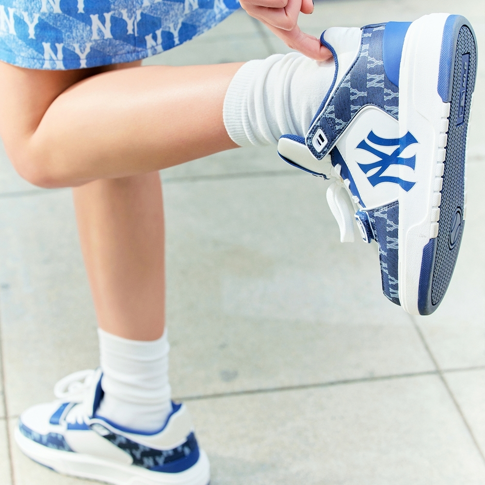 Giày MLB Cổ Cao Chunky Liner Mid Denim New York Yankees D.Navy