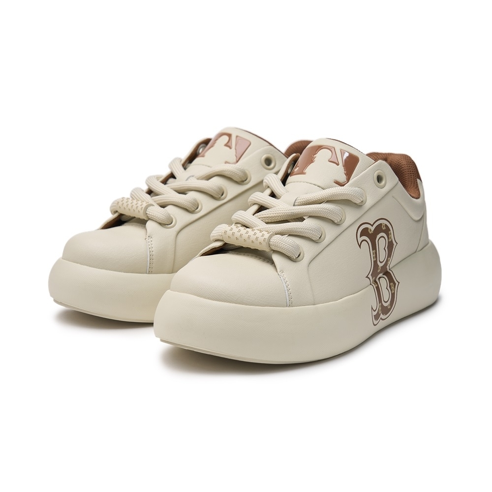 Giày MLB Korea Chunky Classic Base Heel Monogram Boston Red Sox Brown