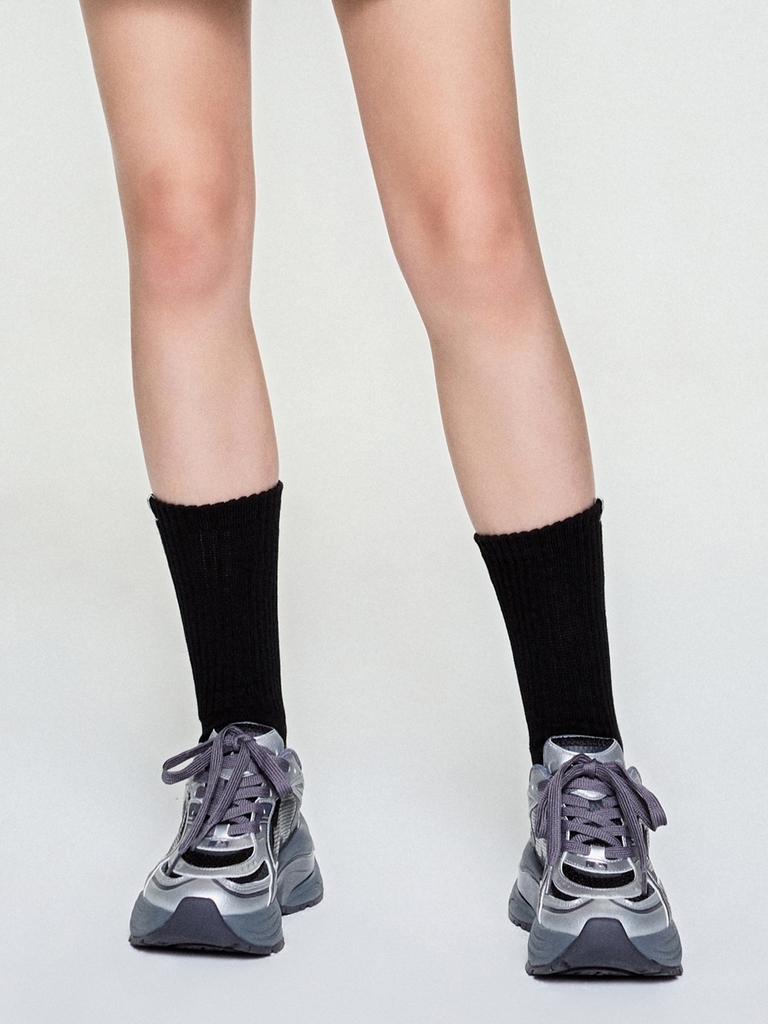 Giày MLB Curve Runner Enamel New York Yankees Silver [Karina PICK]