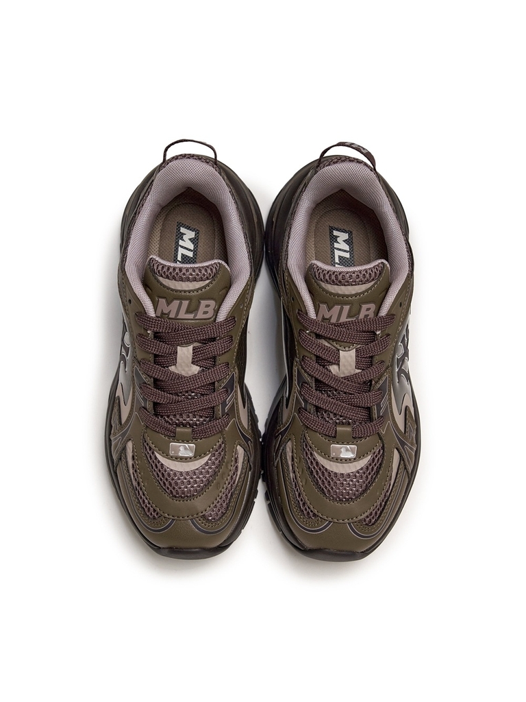 Giày MLB Curve Runner Enamel New York Yankees Brown [Karina PICK]