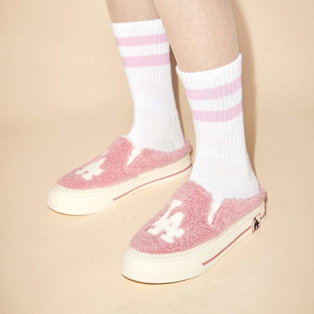 Giày MLB Mule Fleece LA Dodgers L.Pink