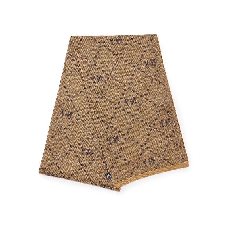 Khăn Quàng Cổ MLB Monogram Scarf Collection New York Yankees Beige