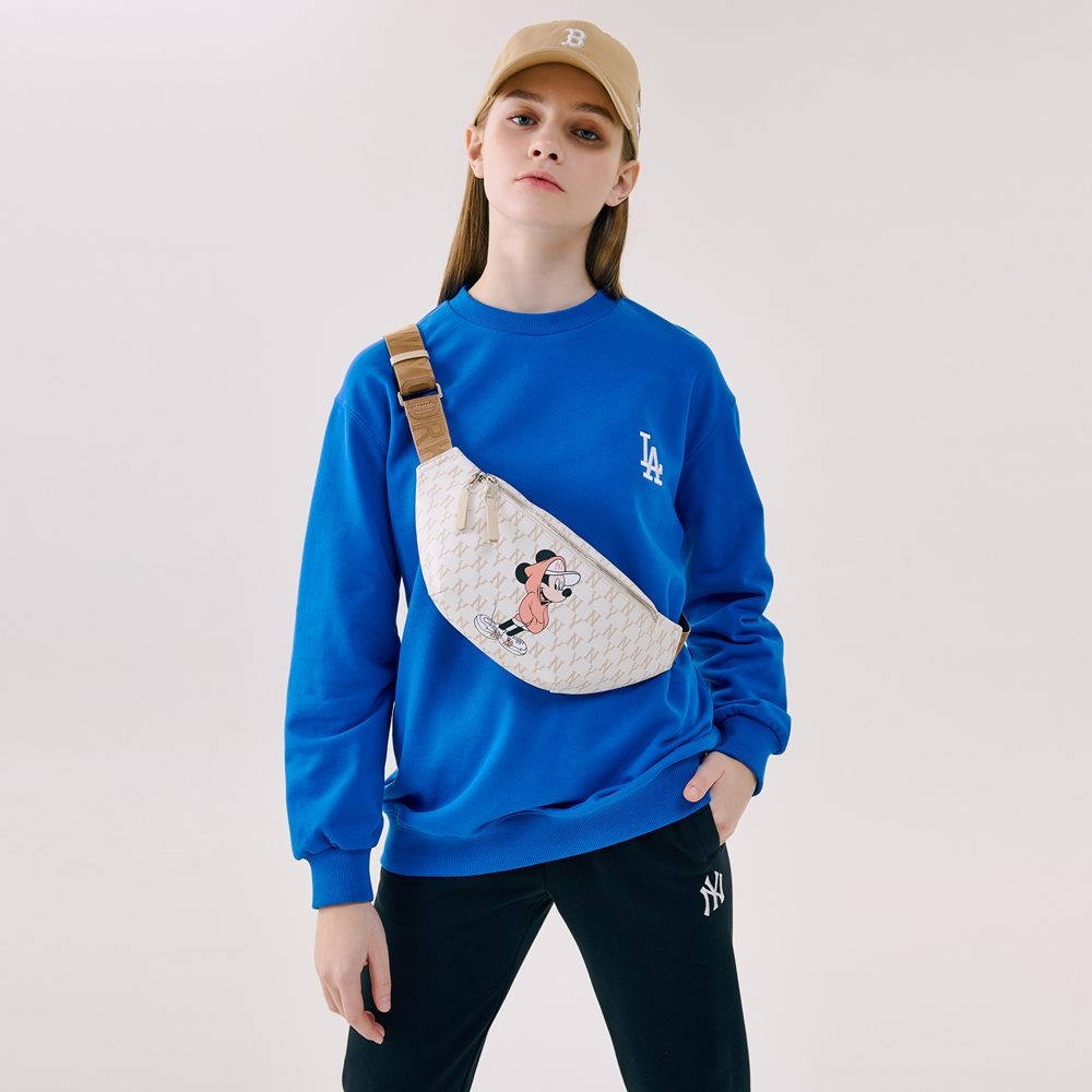Túi MLB x DISNEY Mickey Monogram Hip Sack New York Yankees Beige